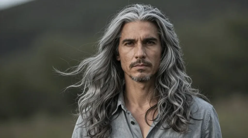 Long Grey Hairstyle for a Bold Statement