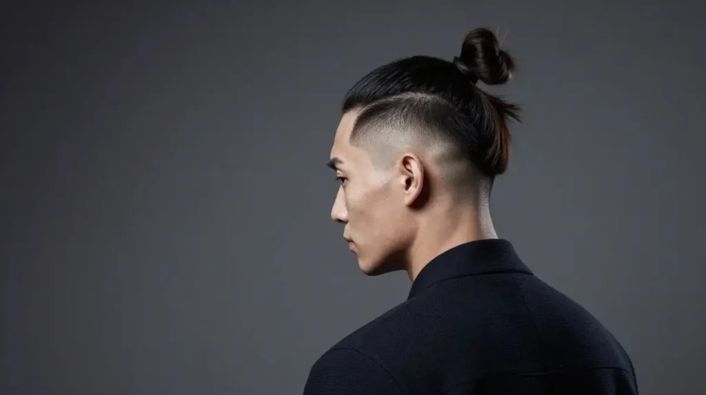 Man Bun With Undercut Fade
