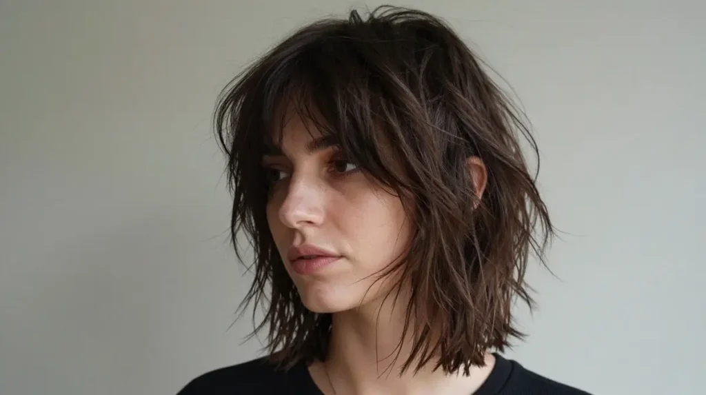 Medium Shag with Choppy Bangs