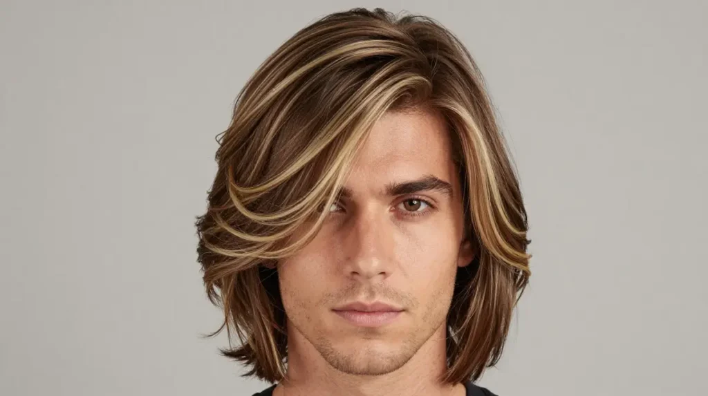 Men's Bleached Hair with Highlights