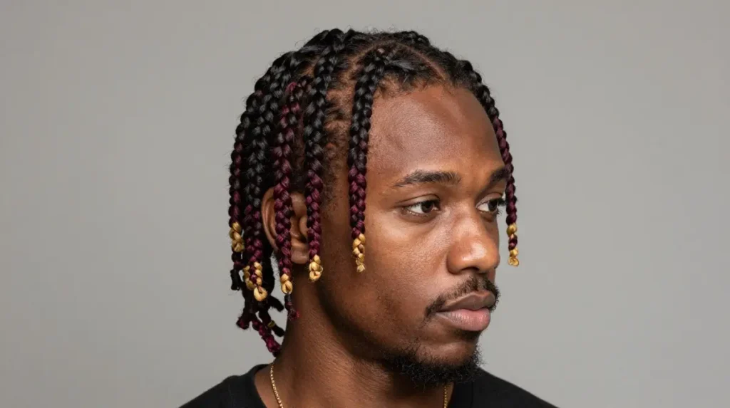 Men's Braids with Color Highlights