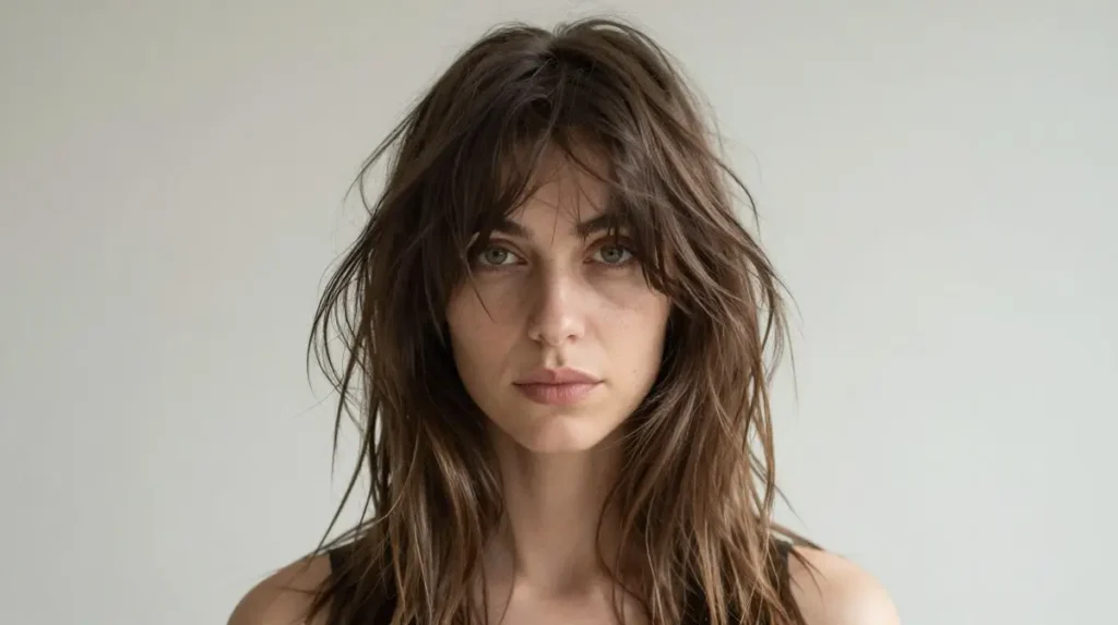 Messy Curtain Bangs for an Undone Look