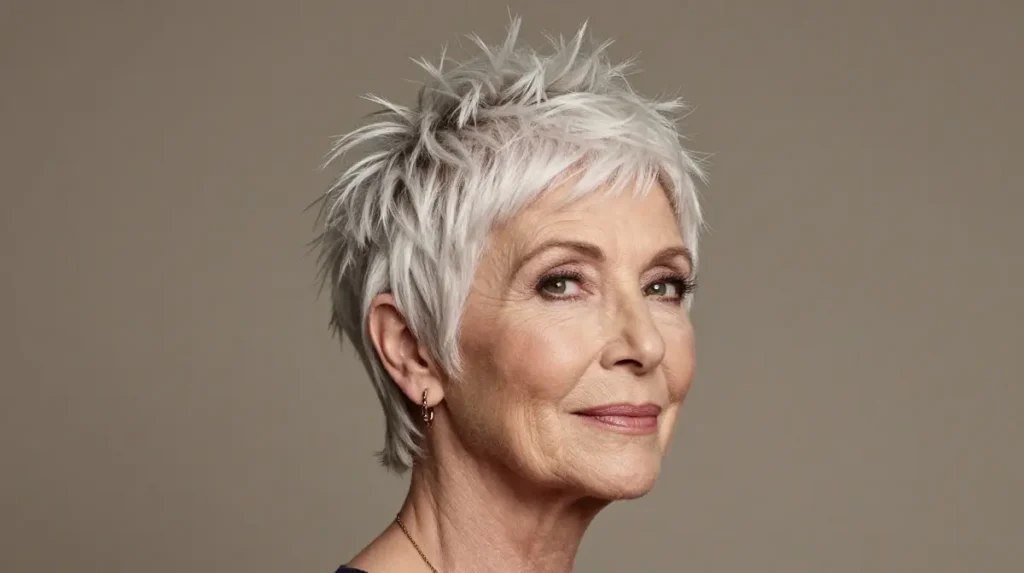 Modern Spiky Pixie for Women Over 70