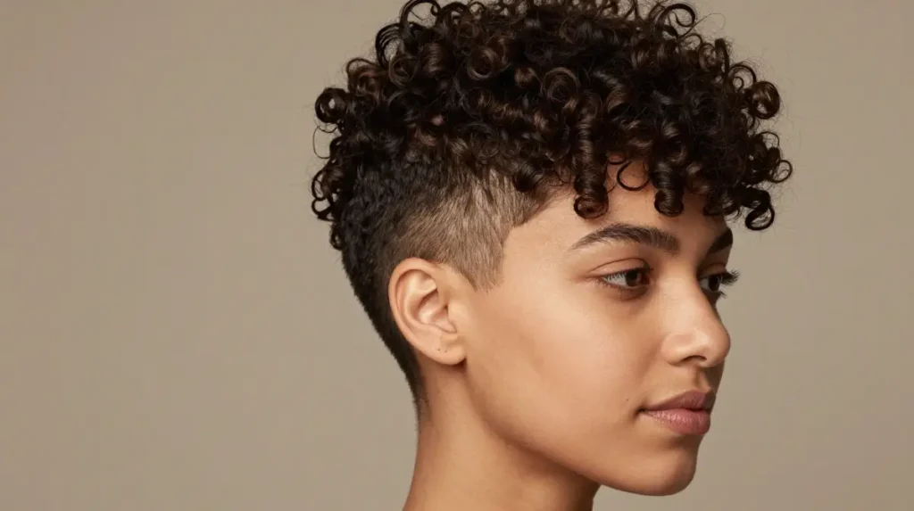 Natural Hair Pixie with Shaved Sides