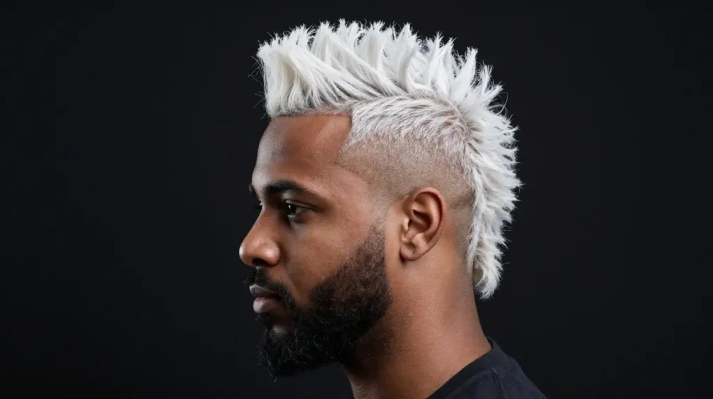 Platinum Blonde Mohawk Fade