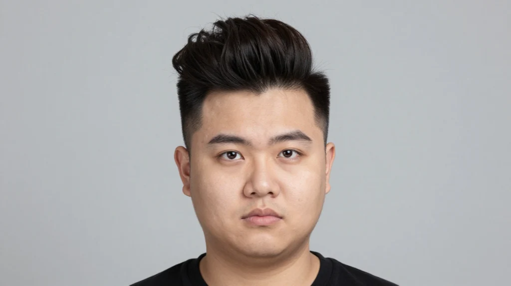 Pompadour for Round Face
