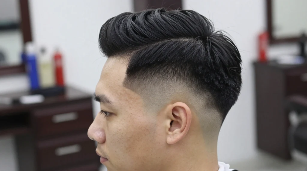 Pompadour with Low Taper Fade