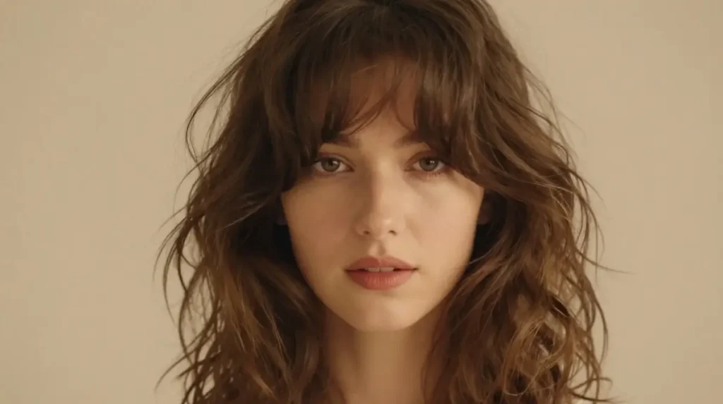 Romantic Bangs with Loose Curls
