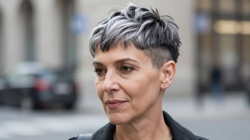 Salt and Pepper Undercut Pixie