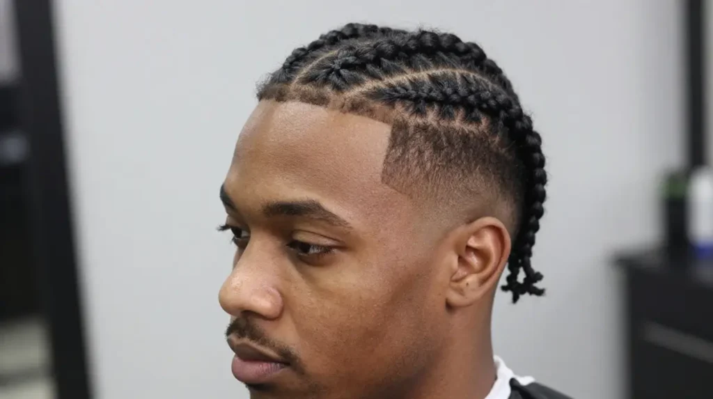 Short Box Braids with a Clean Fade