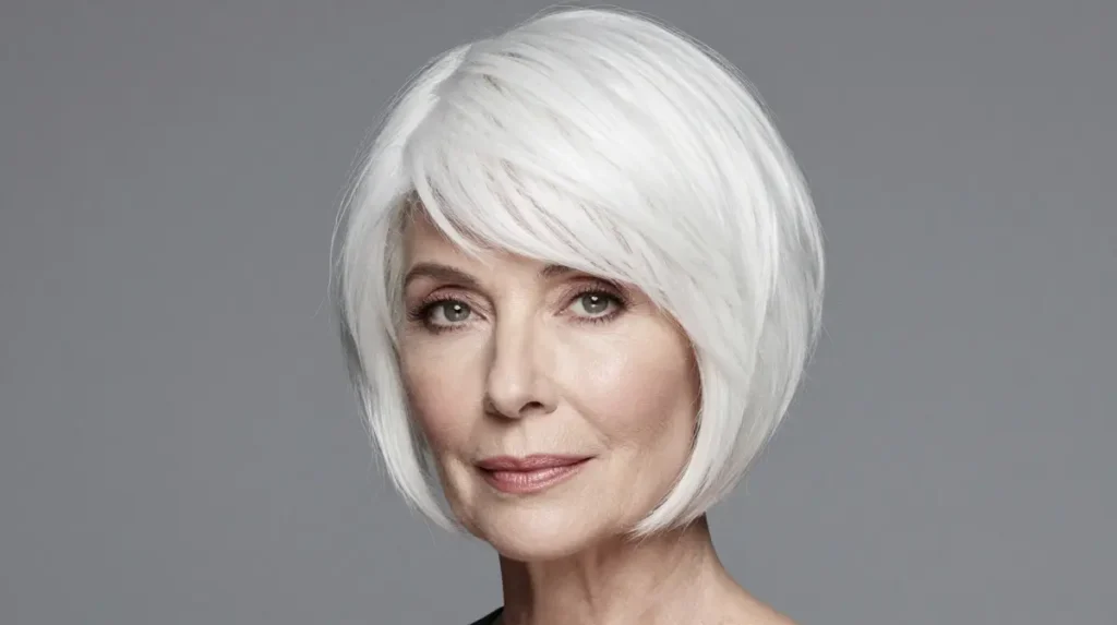 Short White Hair with Defined Layers