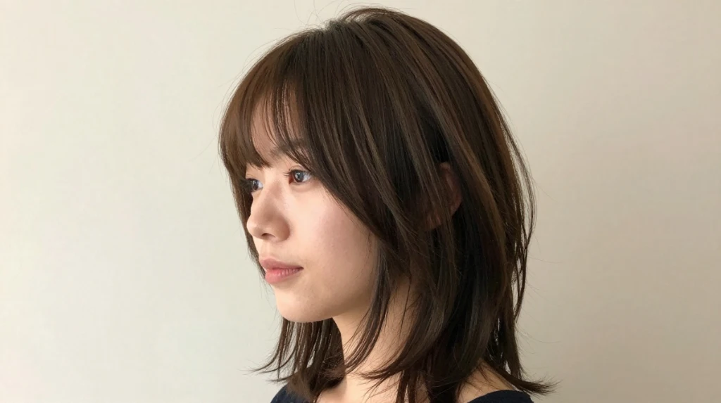 Side-Swept Bangs with Medium Layers