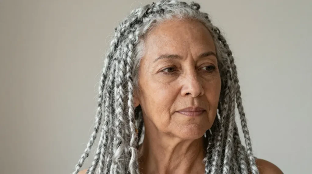 Silver Goddess Locs for a Soft, Natural Look