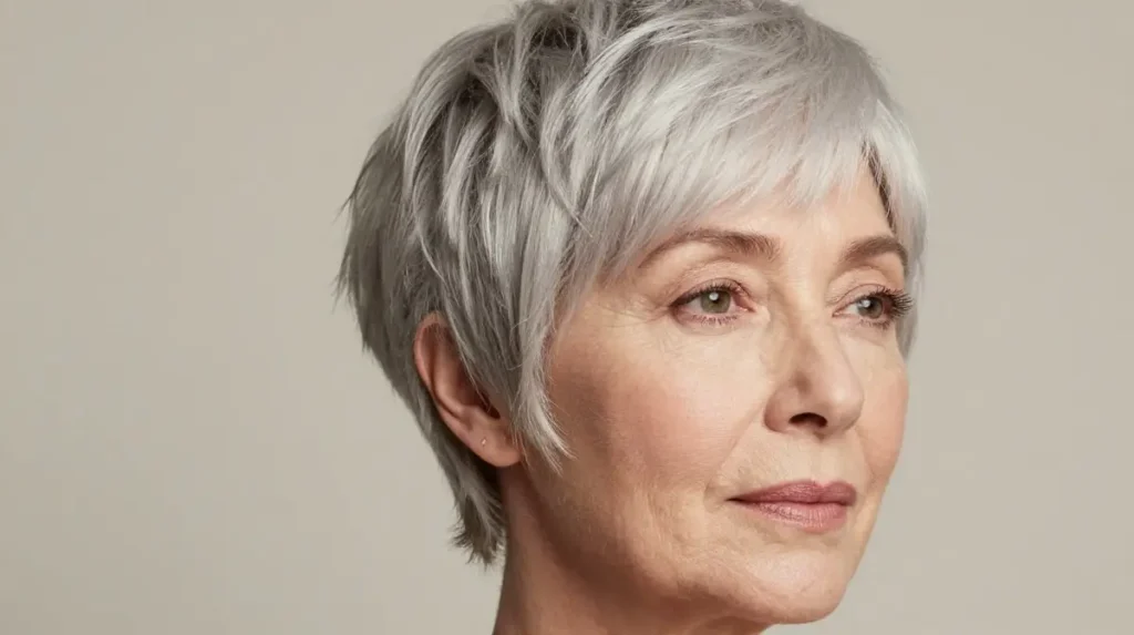 Silver Pixie with Wispy Bangs