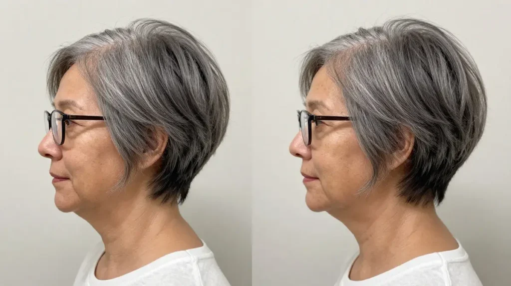 Tapered Short Cut with Soft Crown Layers