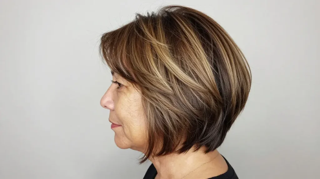 The Balayage Short Shag Over 50