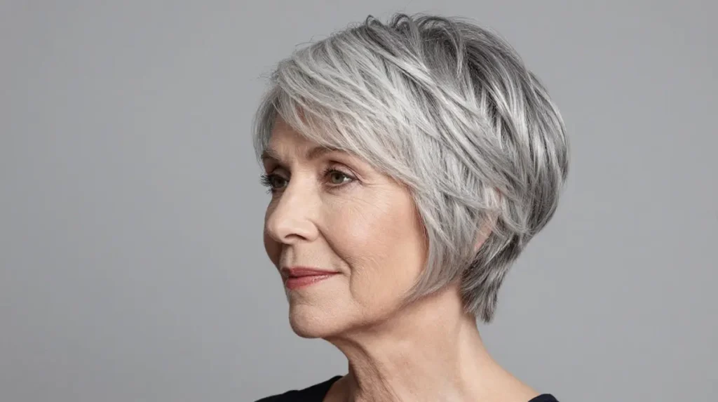 The Silver Gray Shag Haircut