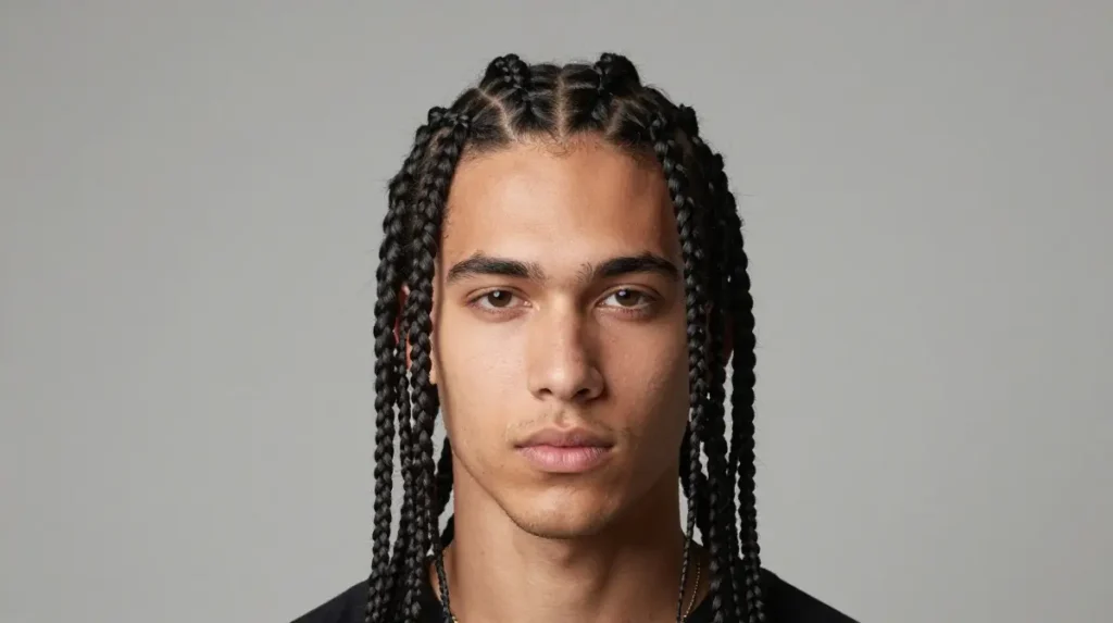Thin Box Braids for a Neat Defined Look
