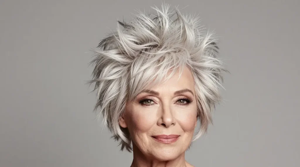 Voluminous Spiky Style for Seniors