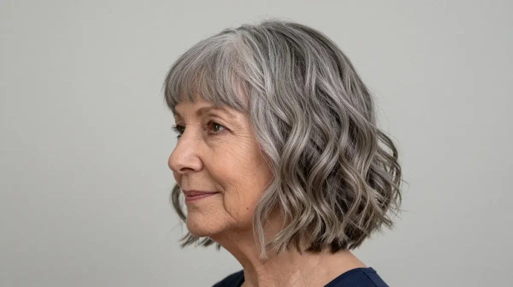 Wavy Bob with Soft Fringe