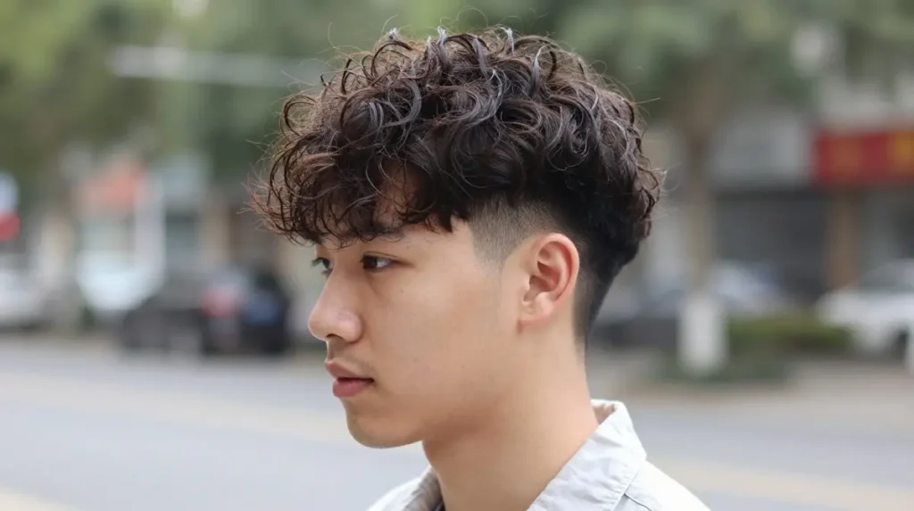 Wavy Hair with Taper Fade
