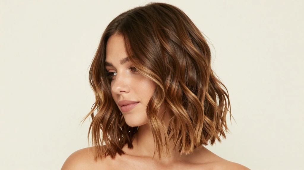 Wavy Lob with Balayage