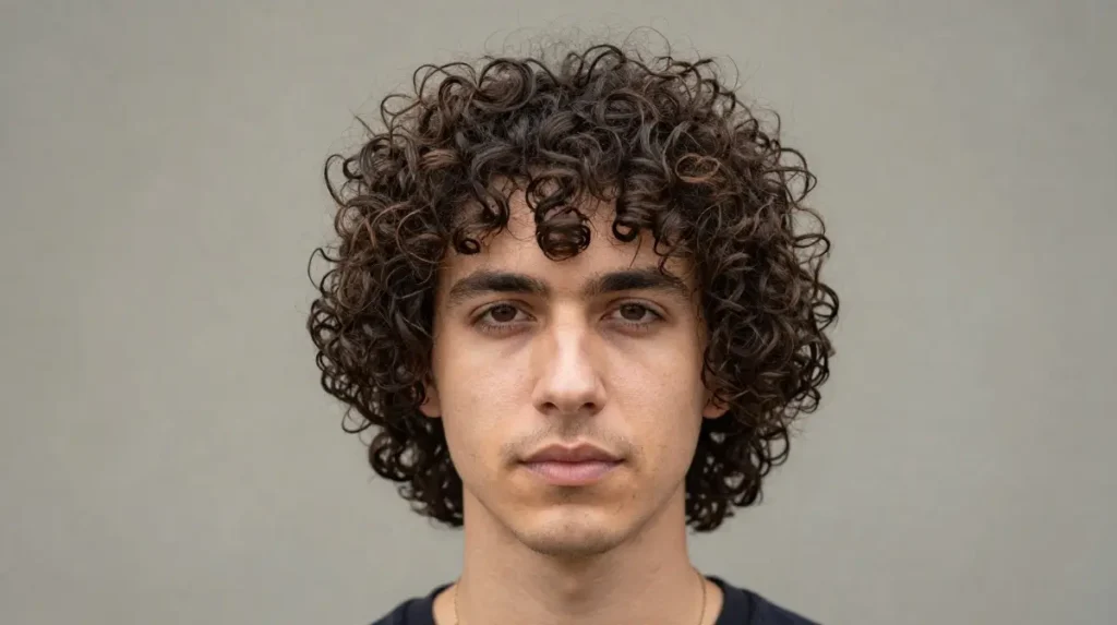 Wolf Cut for Curly Hair Men