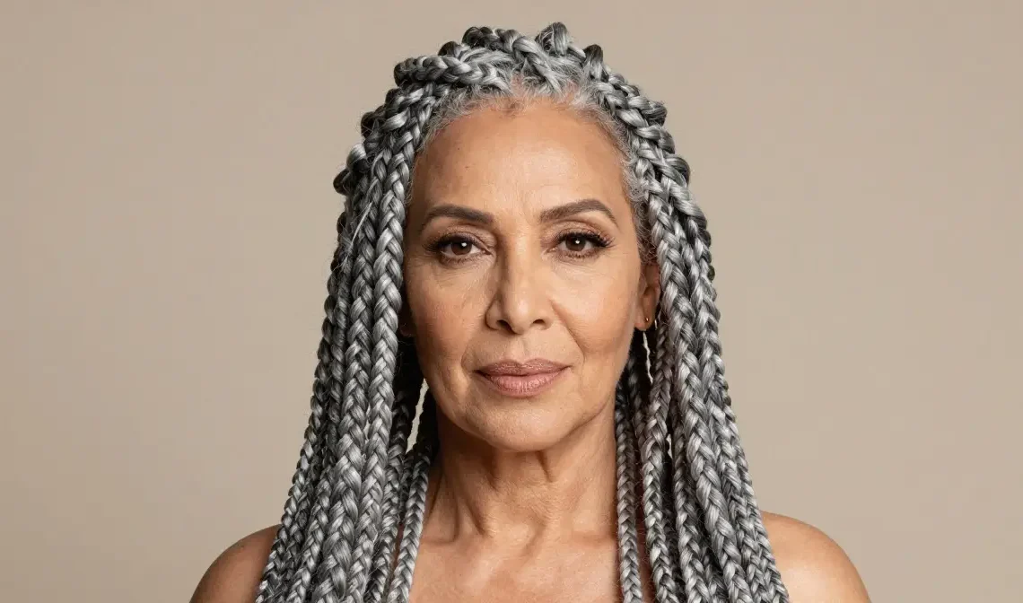 22 Gray Crochet Braids Hairstyles Ideas for Older Women