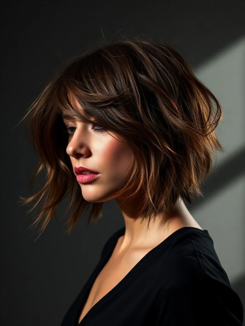 Choppy Layers Breaking the Rules of Traditional Bob Shape