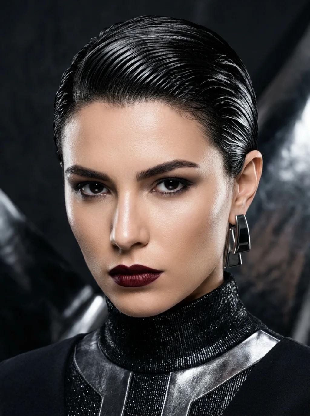 A Sleek Wet Look That Reads Editorial Instead of Undone