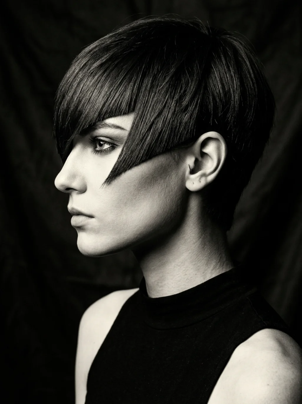The Angular Fringe That Redefines an Entire Face Shape