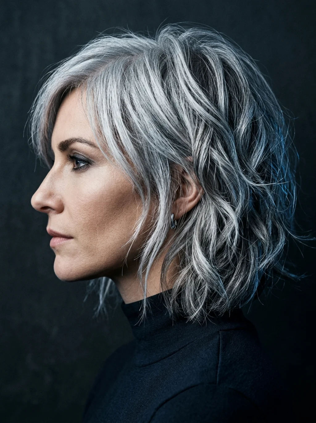 Silver and Gray Strands Styled With Unapologetic Attitude