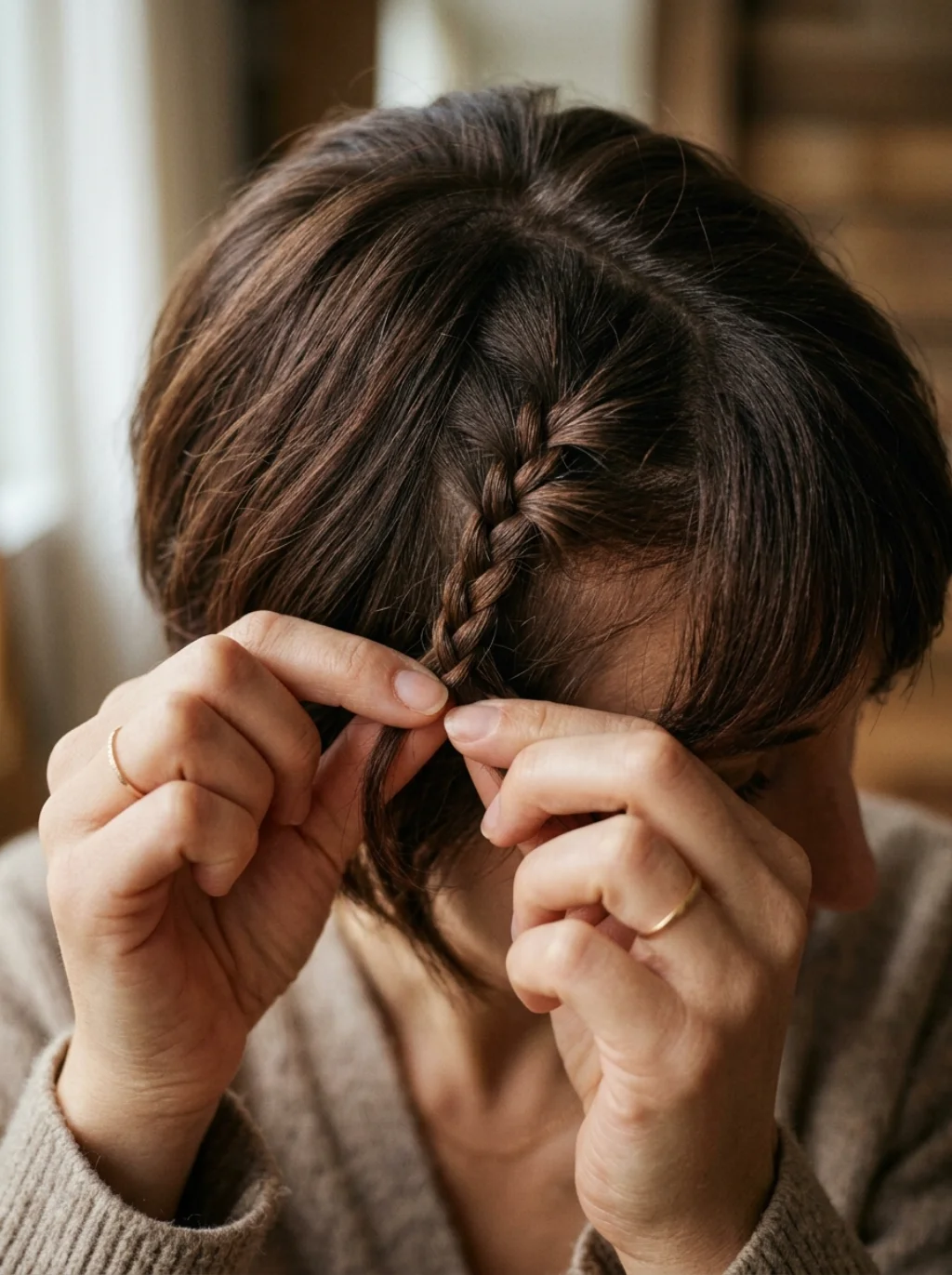 A Mini Braid Detail That Instantly Elevates Basic Short Hair