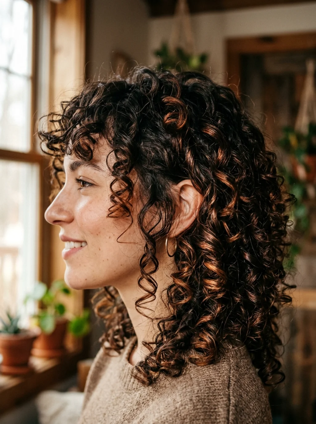 Curly Texture Meets Rebellious Shag for Untamed Personality