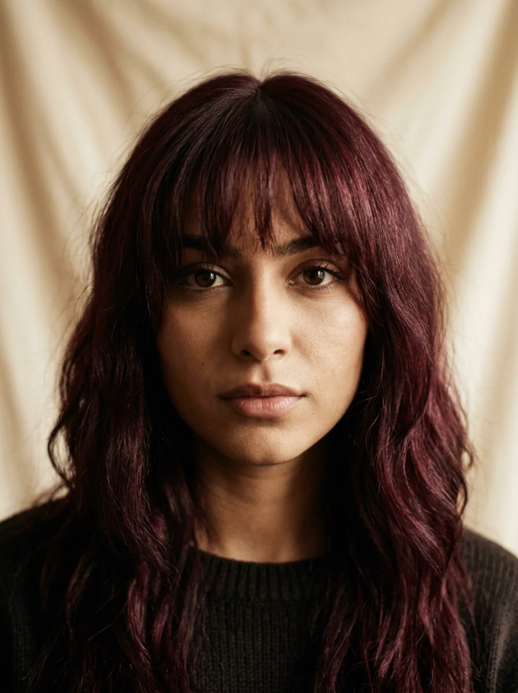 Bangs That Frame Your Face Like a Vintage Film Still