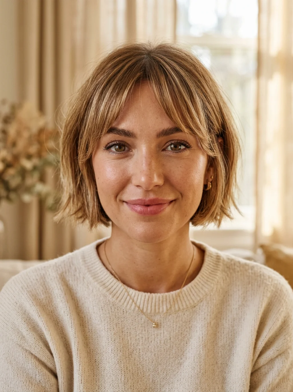 Curtain Bangs Pairing That Softens Any Short Silhouette Instantly
