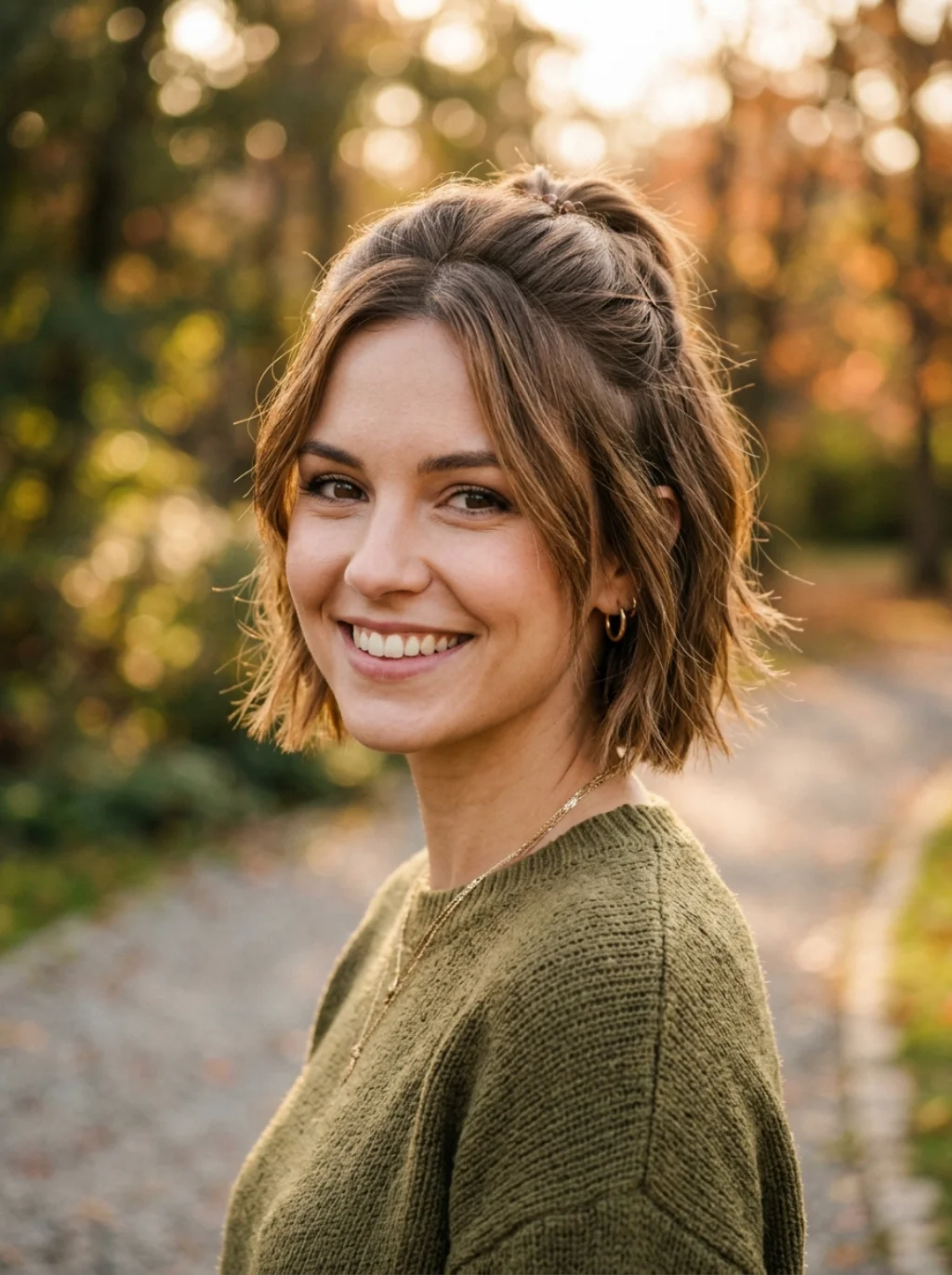 The Half Up Style That Works Even on the Shortest Layers