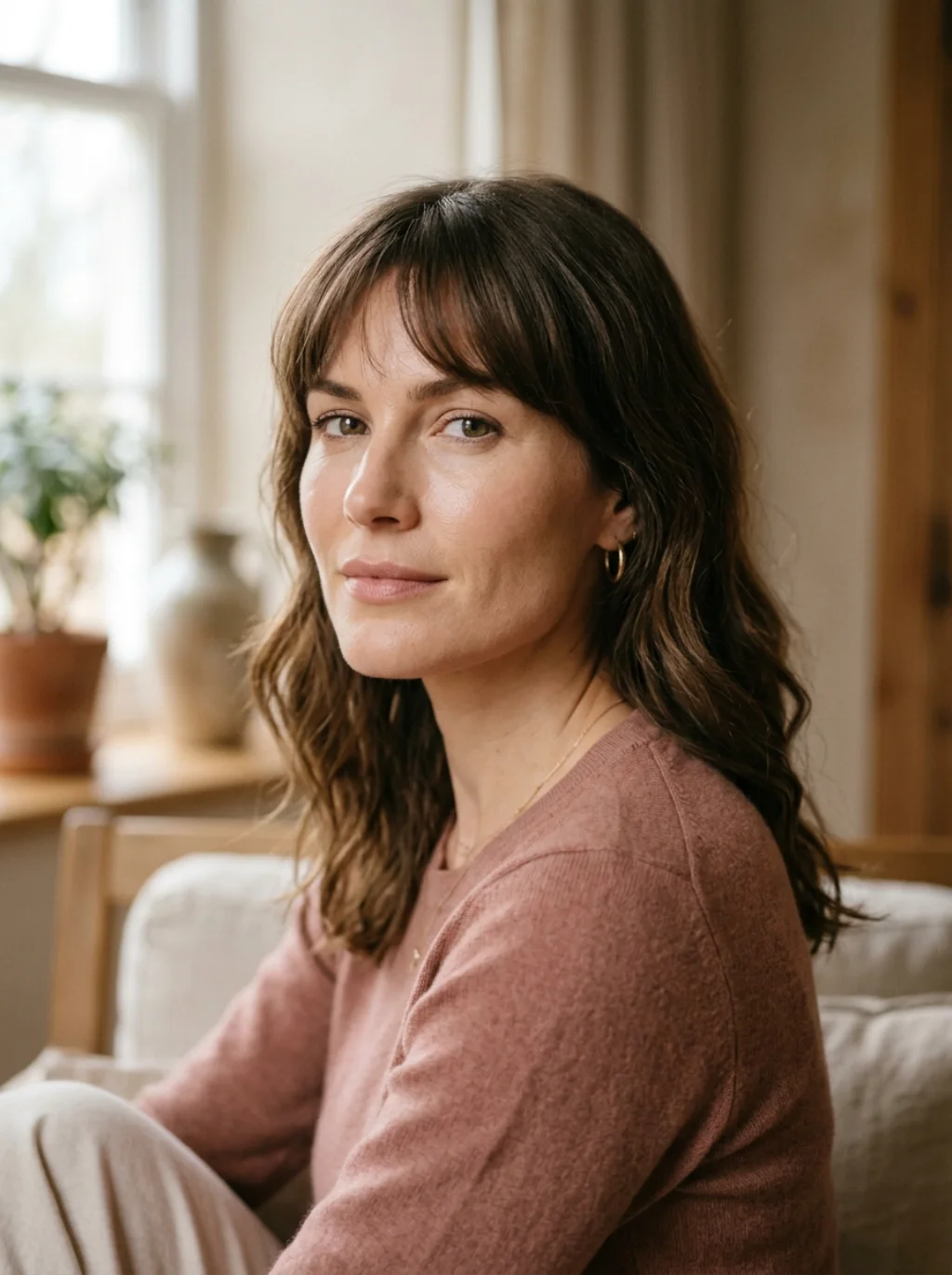 Square Jawlines Soften Instantly Under a Cleverly Placed Fringe