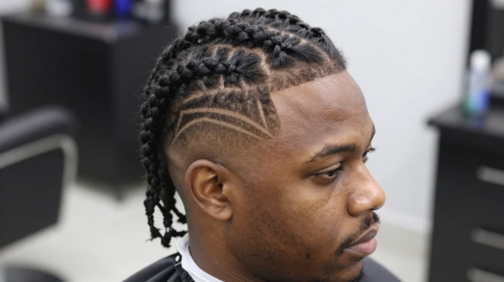 Braided Fade With Patterns