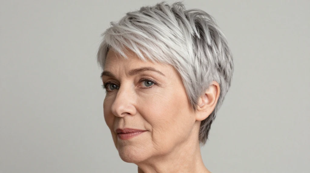 Classic Pixie Cut for Silver Hair