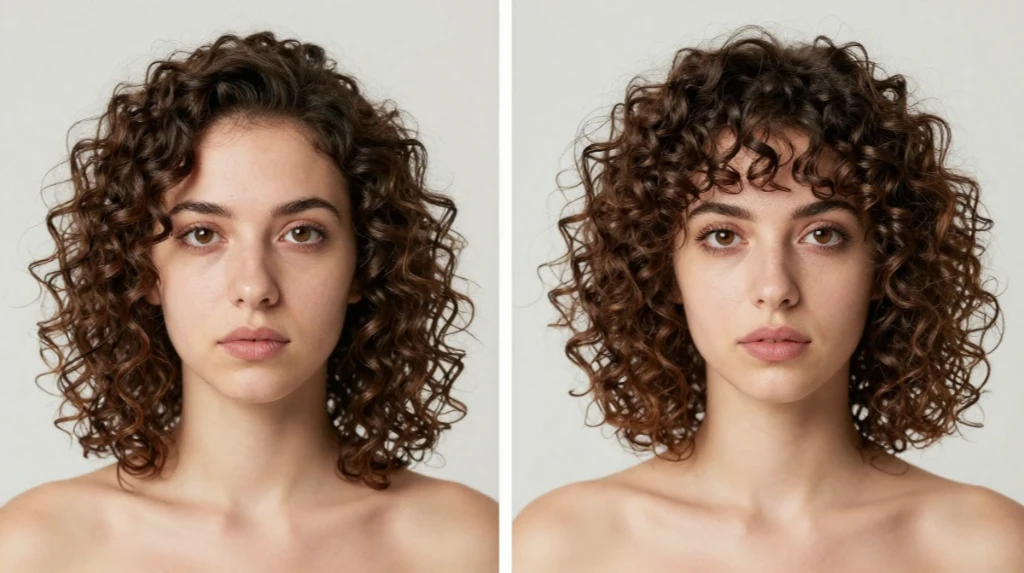 Curly Bob Transformation Look