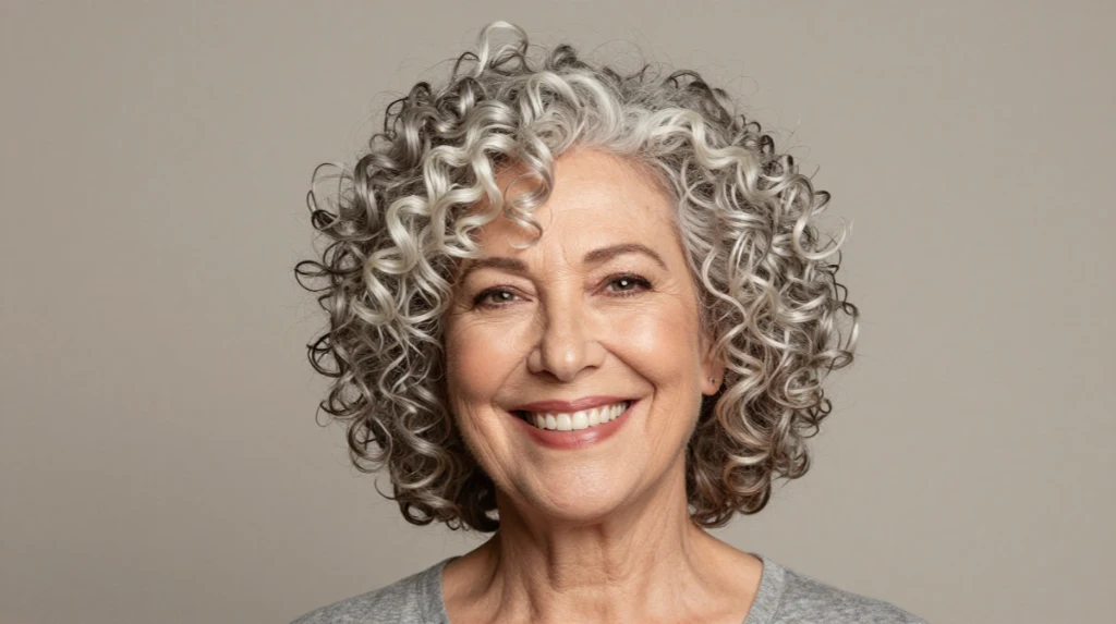 Curly Bob for Mature Women