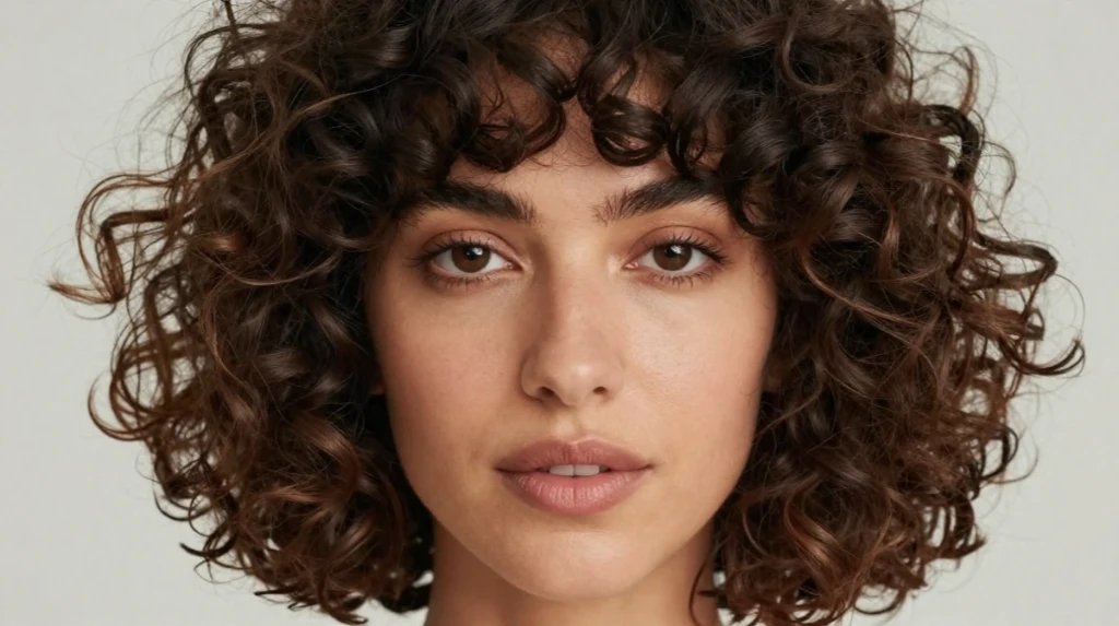 Curly Bob with Bangs