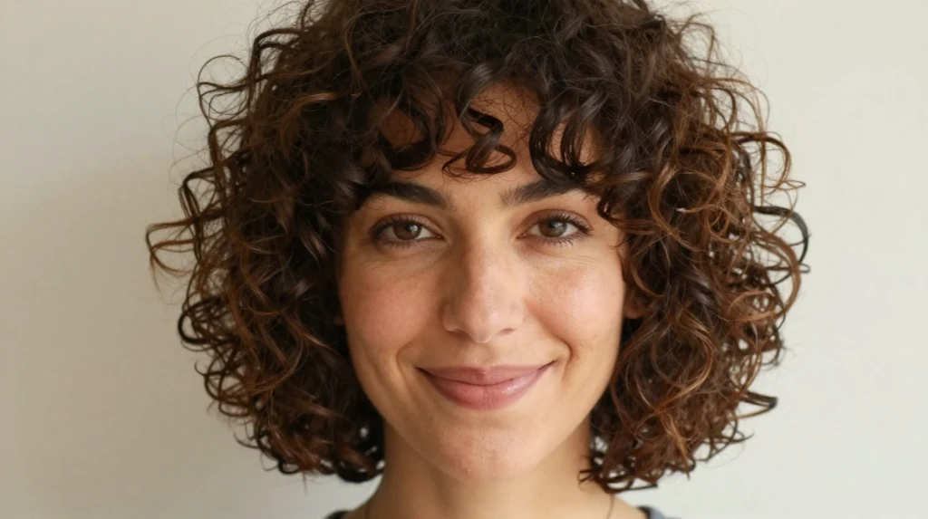 Curly Bob with Face Framing Layers