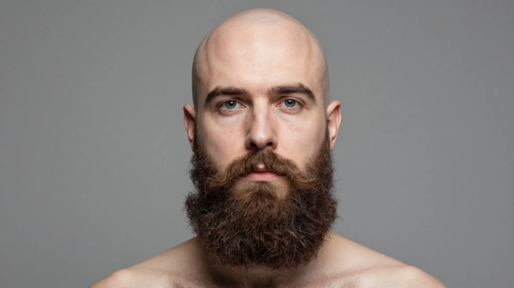 Full Beard for a Bold Bald Look