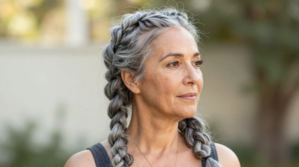Gray Boho Braids for Relaxed Style