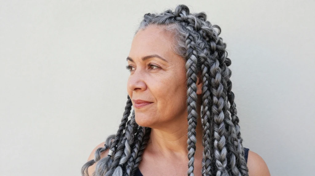 Gray Butterfly Braids for a Fresh Update