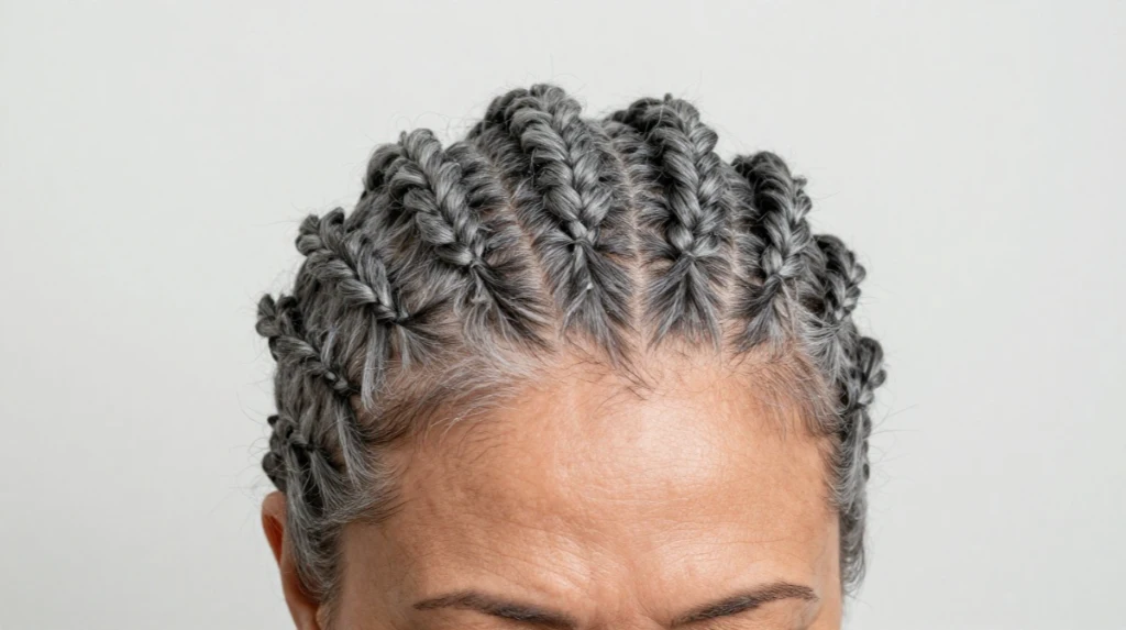 Gray Cornrows for Low Maintenance