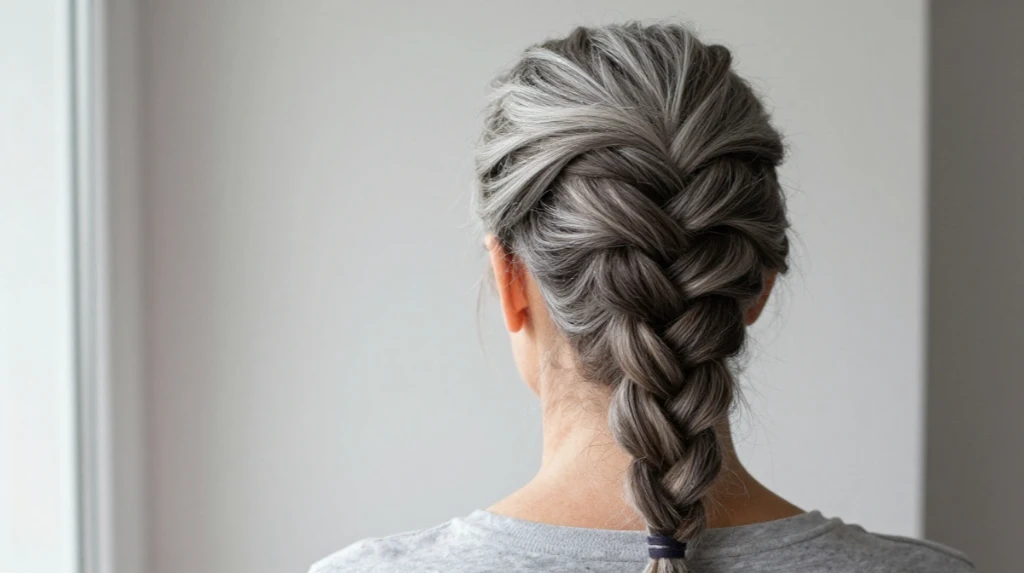 Gray French Braid Styles for Mature Women