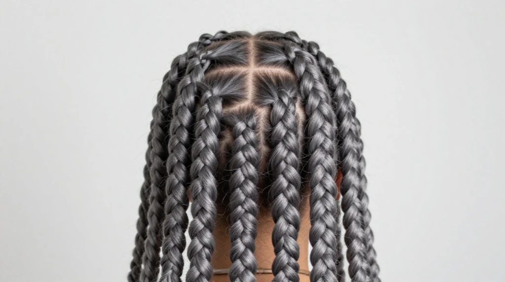 Gray Knotless Braids for a Modern Protective Style
